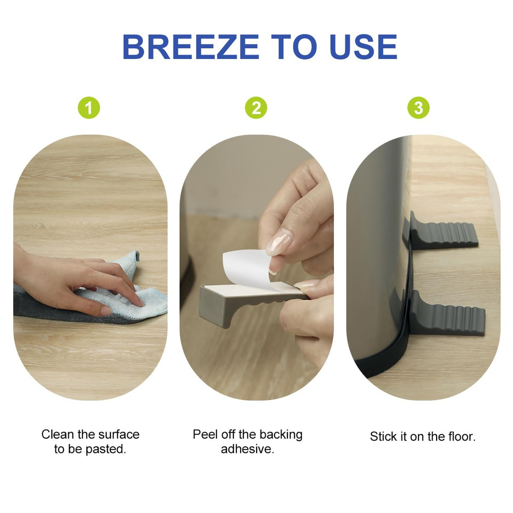 Trash Can Wall Protector and Stop Moving Backward, 4 Pcs Silicon Trash Can Bumpe