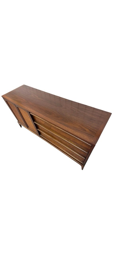 Mid-Century Modern Lane Rhythm Walnut & Cane Sideboard - REFINISHED