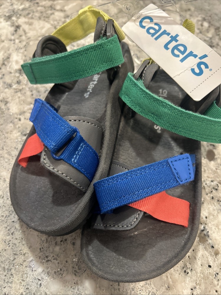 Carter's Multi Color Hook and Loop Boy's Sandals Size 10