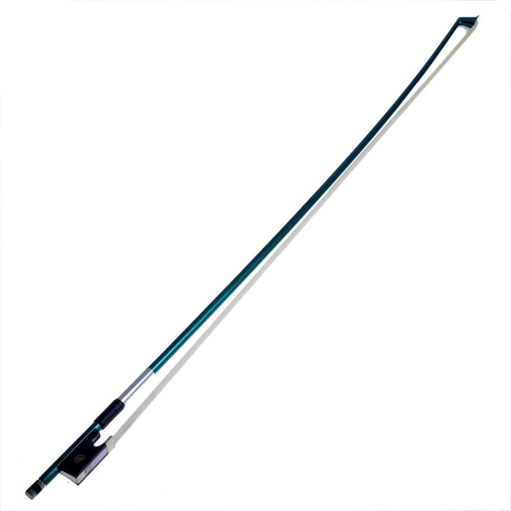 Green Carbon Fiber Violin Bow 4/4, Ebony Frog