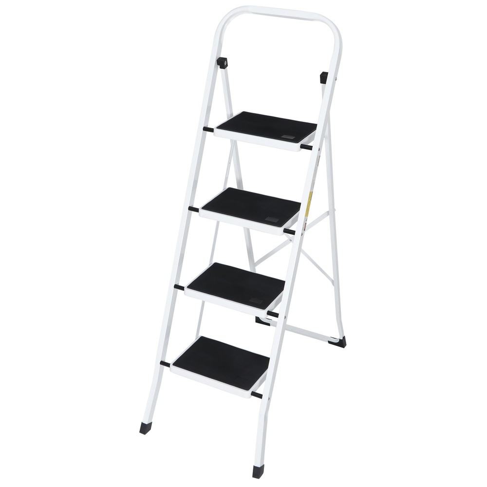 4 Step Ladder Folding Step Ladder for Kitchen Garage Library and Home Sturdy