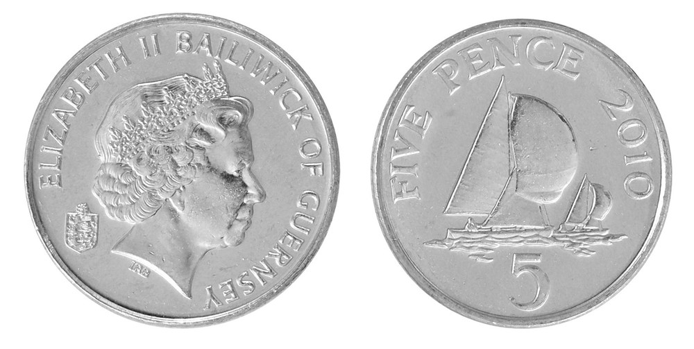 Guernsey 5 Pence, 2010, KM #97, Mint
