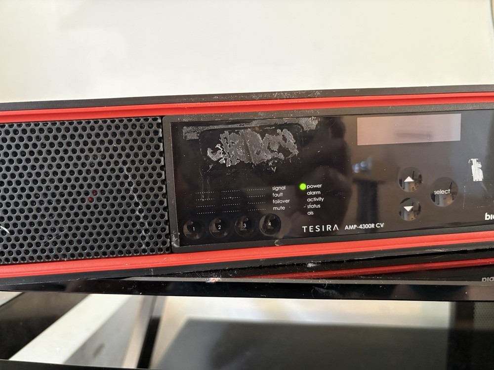 Biamp Tesira AMP-4300R CV 4-Channel Network Amplifier Powers On Menu Access