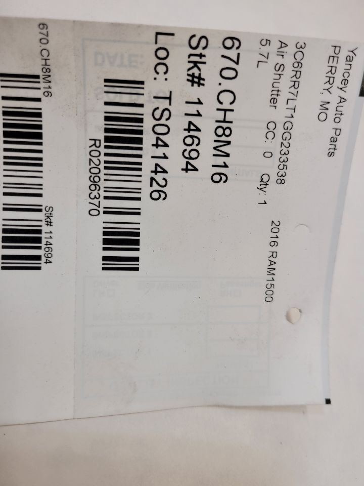 2016 Dodge ram 1500 Air Shutter
