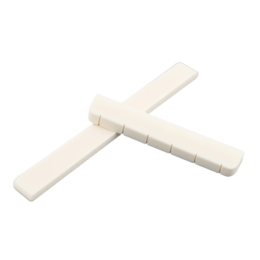 Natural Cattle Bone Nut Saddle Flat Pre Slotted 6 String for Classical Guitar