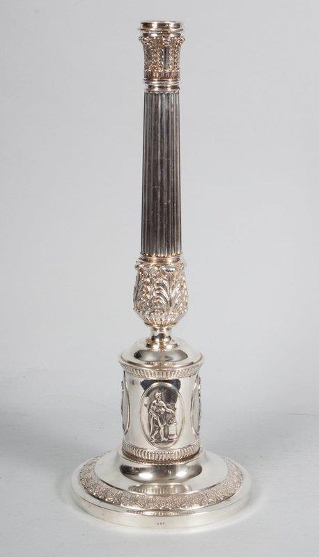 Neoclassical Style Sterling Silver Candlestick.