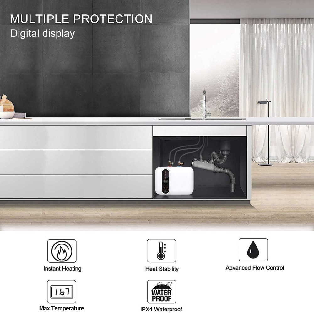 RV 10L 110V Instant Electric Hot Water Heater Shower Compact Mini-Tank Storage