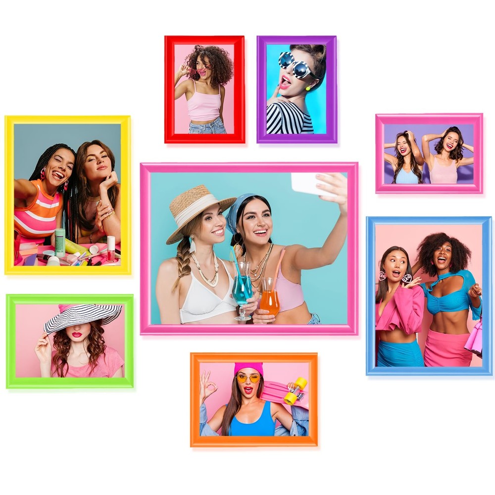 8 Pcs Picture Frames, Solid Photo Frame Gallery Wall Frame Set Colored Solid ...