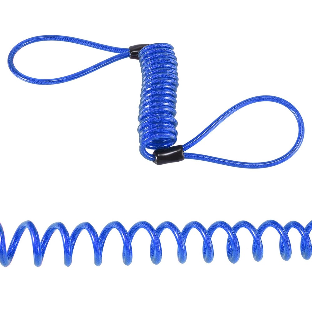 Universal Motorcycle Disc Brake Lock Black with Blue Rope Set