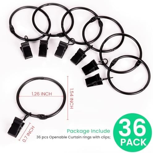 Openable Metal Curtain Rings Set