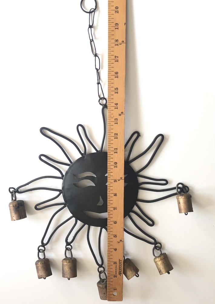 Vintage Verdigris Sun Chime Garden Wall Decor Mobile