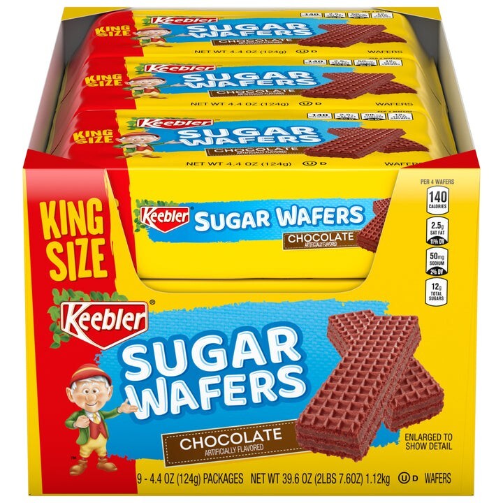 Keebler King Size Chocolate Sugar Wafers Value Pack Bundle, 4.4 OZ, 9 PACK