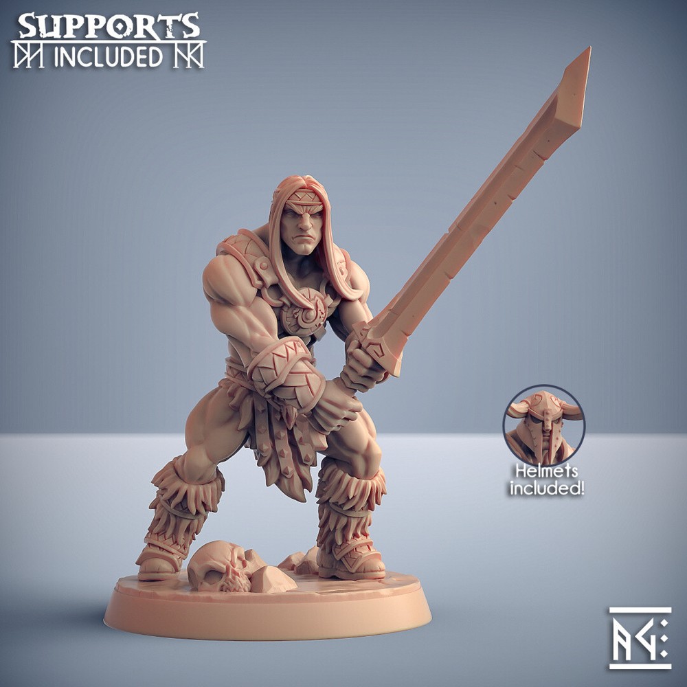 Human Barbarian Fighter Berserker Miniature | D&D DnD |
