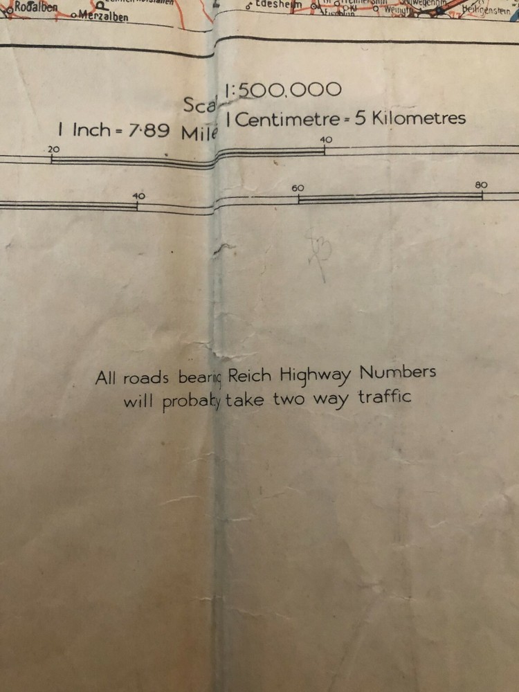 Original used Germany Road Map Munchen First Edition Sheet 4 War Office 1944