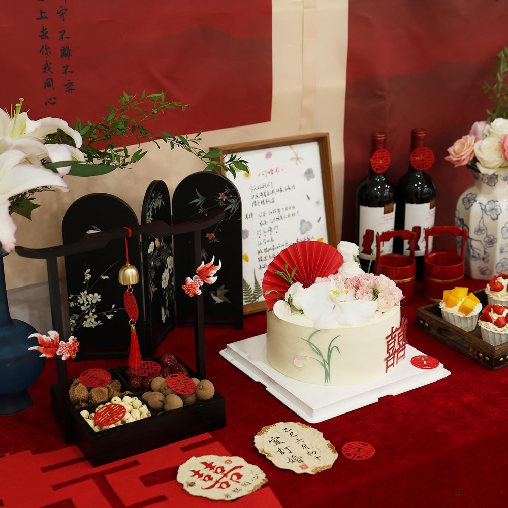 Mini Decorative Folding Screen, Flower and Bird Patterns Desktop Decorative S...