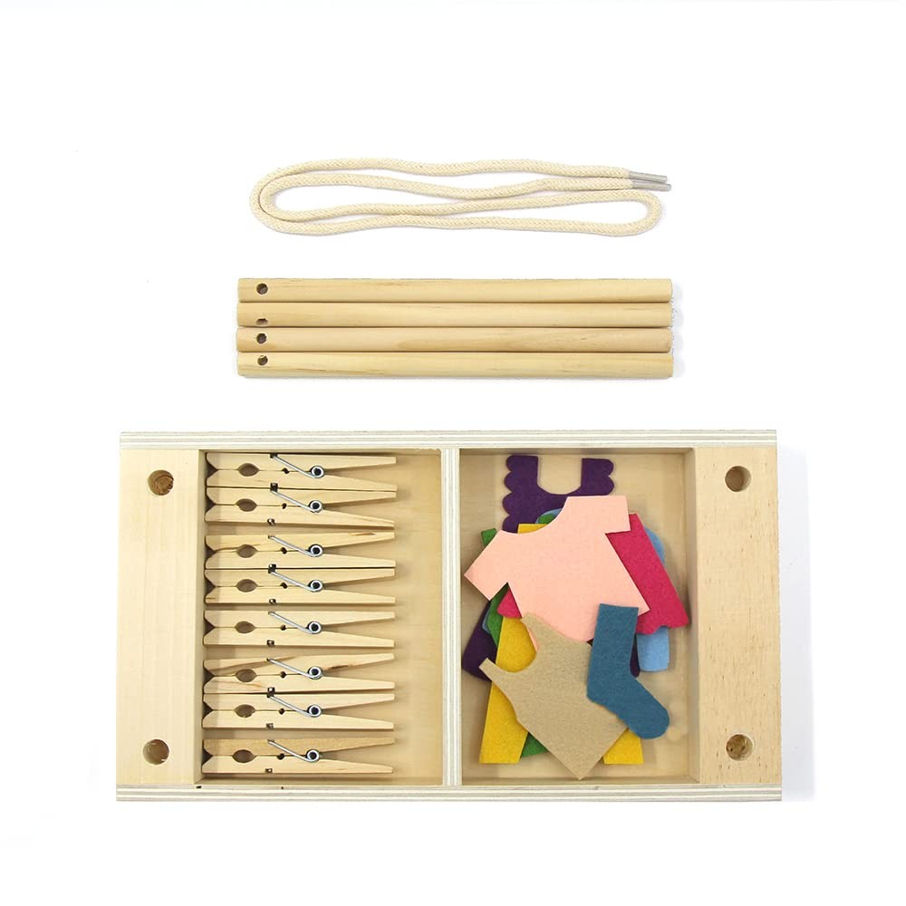 Montessori Clothesline Activity Set – Practical Life Preliminary Exercise for...