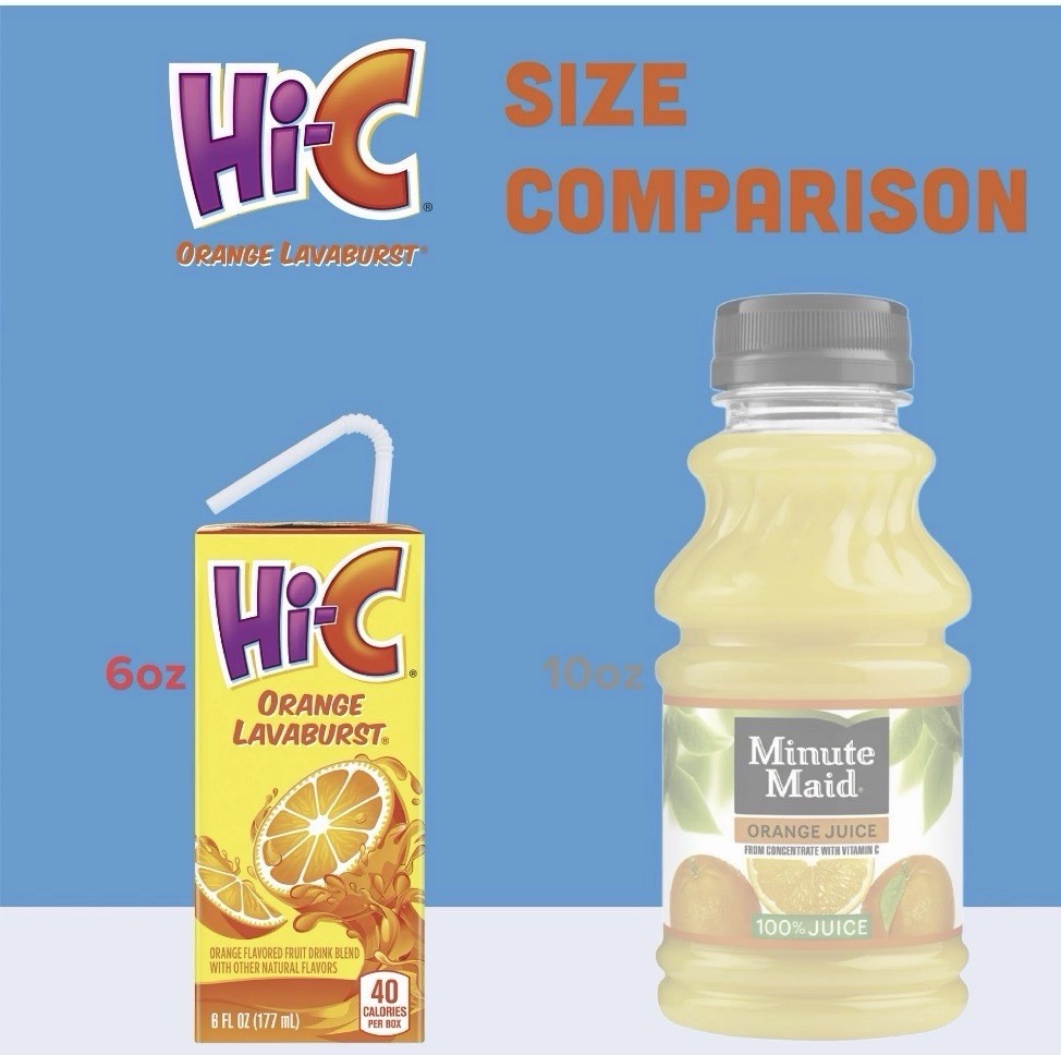 Hi-C Orange Lavaburst Fruit Juice, 6 fl oz, 8 Juice Boxes