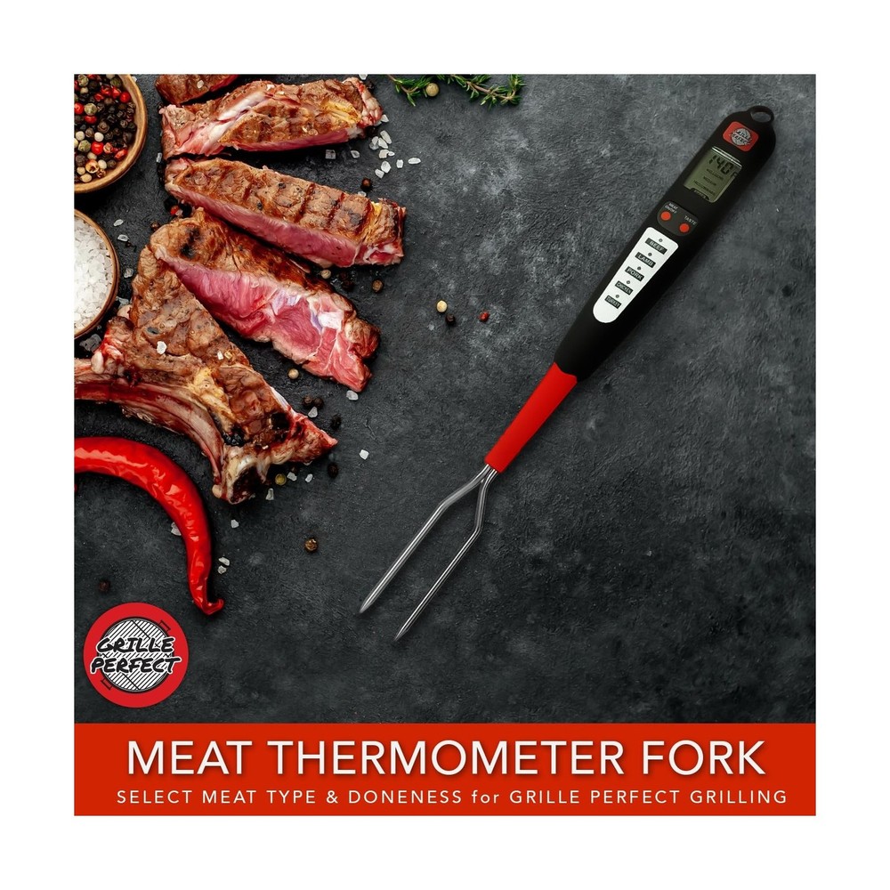 Digital Meat Thermometer Fork for Grilling and Barbecue Fast Read E... Fast Ship