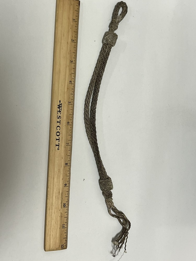 Original WW2 German Officer Hat Cap Braid Rope Chinstrap Silver Part