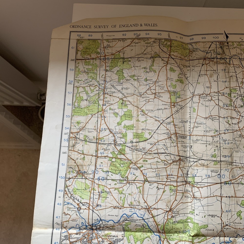 WW2 British Army War Office 1941 Dated Goole & Pontefract Map