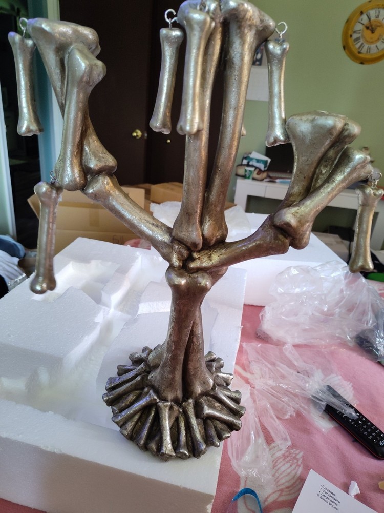 RESIN BONE CANDLE HOLDER HALLOWEEN LARGE