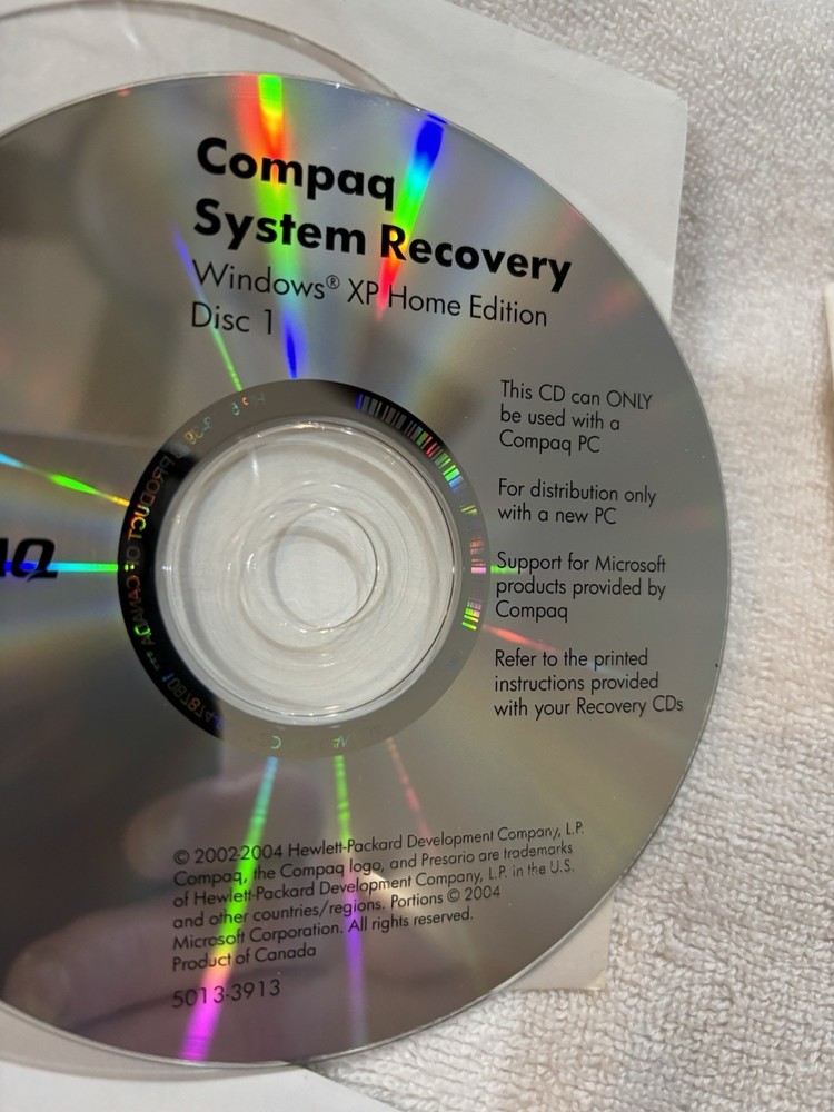 Compaq System Recovery Discs Windows XP Home - 2002-2004 - 7 discs