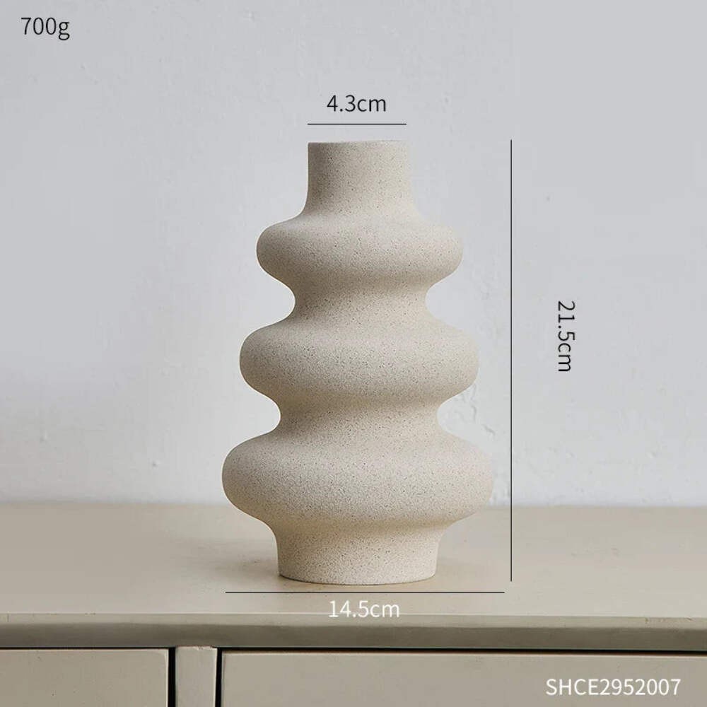 Nordic Style White Ceramic Vase Modern Home Decor