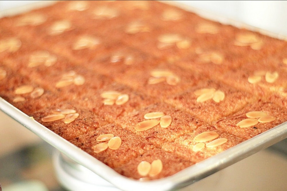 Organic Basbousa (Semolina Cake)