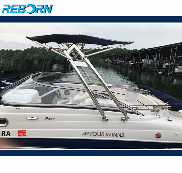 Reborn Launch Forward-facing Wakeboard Tower Polished W/ Pro3 Tower Bimini PKG
