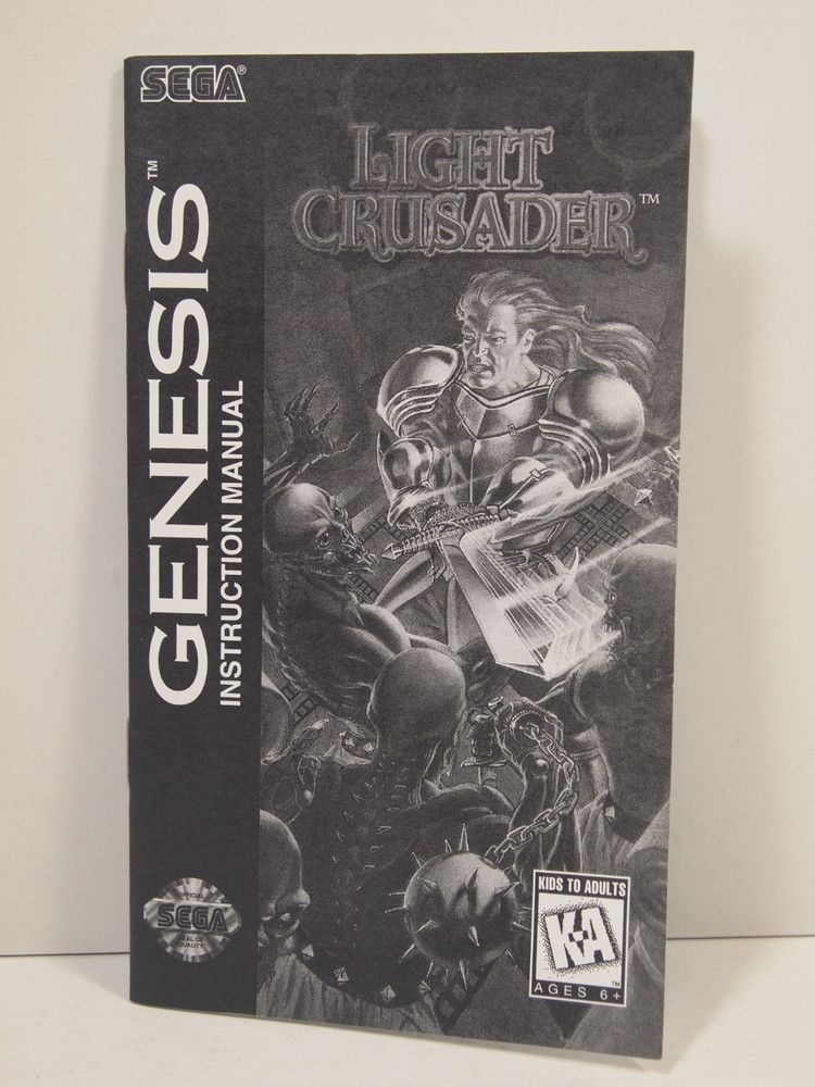 Light Crusader (SEGA Genesis) Authentic MANUAL ONLY