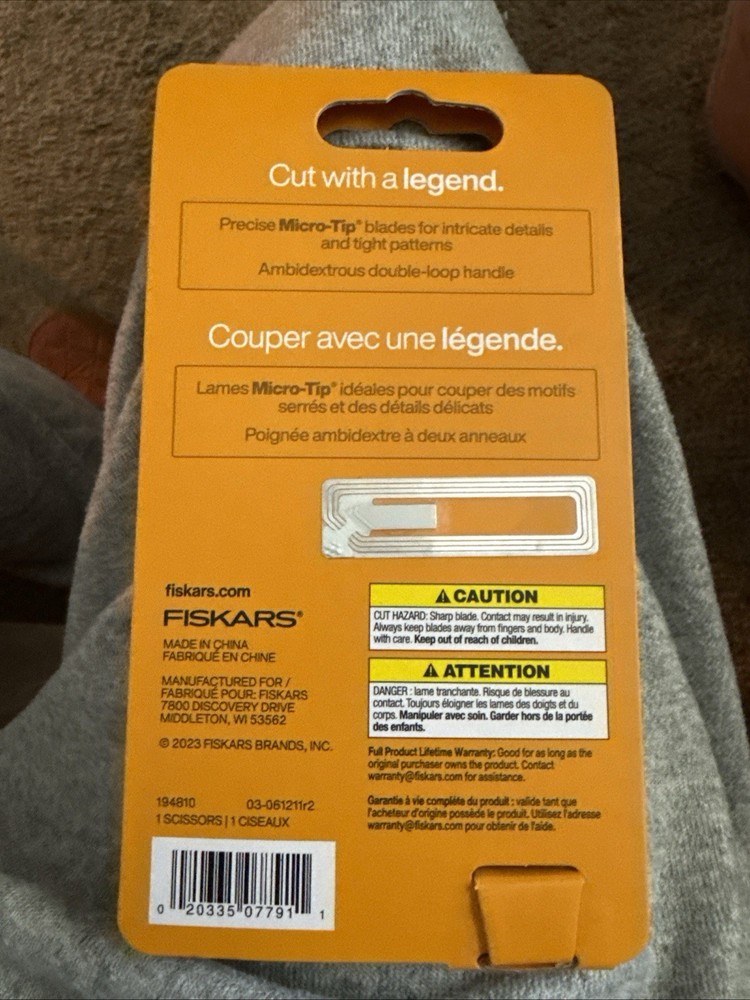 Fiskars #5 Micro-Tip Scissors Fabric Tissue New