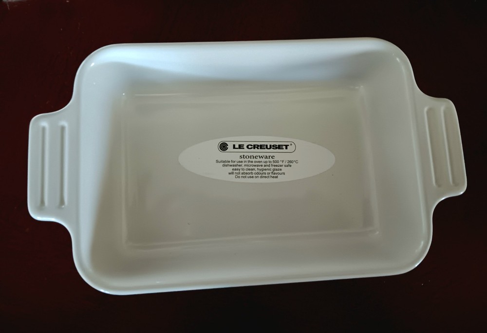 Le Creuset Stoneware 18cm Rectangular Baking Dish - Home White (New)