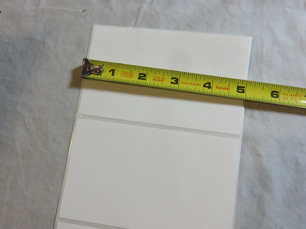 100 - 3" x 5" Blank White Sticker Labels