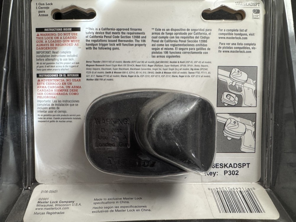 master lock gun lock