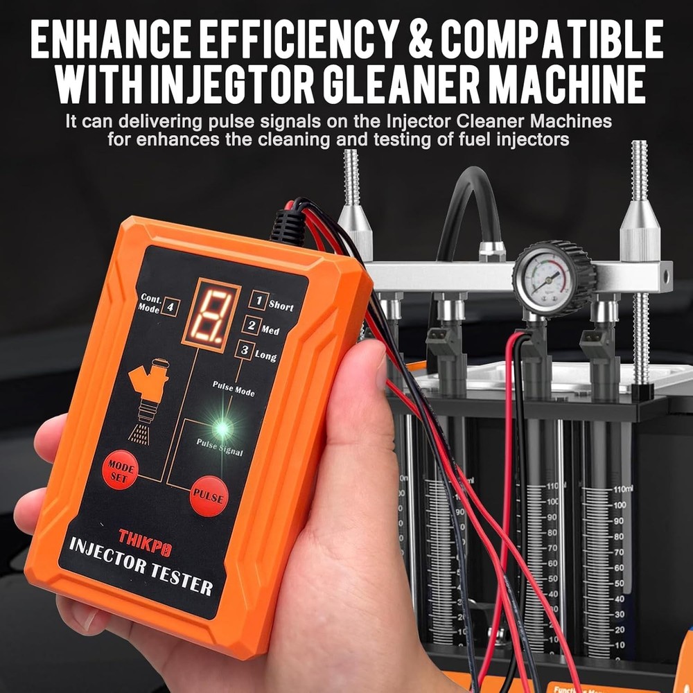 DIY Fuel Injector Cleaning Tool Kit - 8 Size Adapters, LCD Display, Dual Testing
