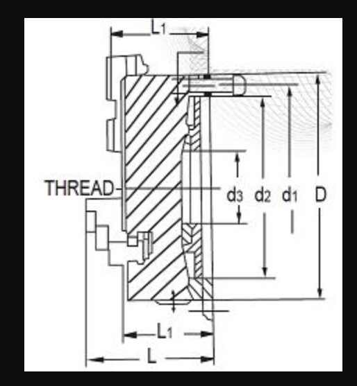 VERTEX VSC-8A-FB 3 JAWS SELF CENTERING CHUCK