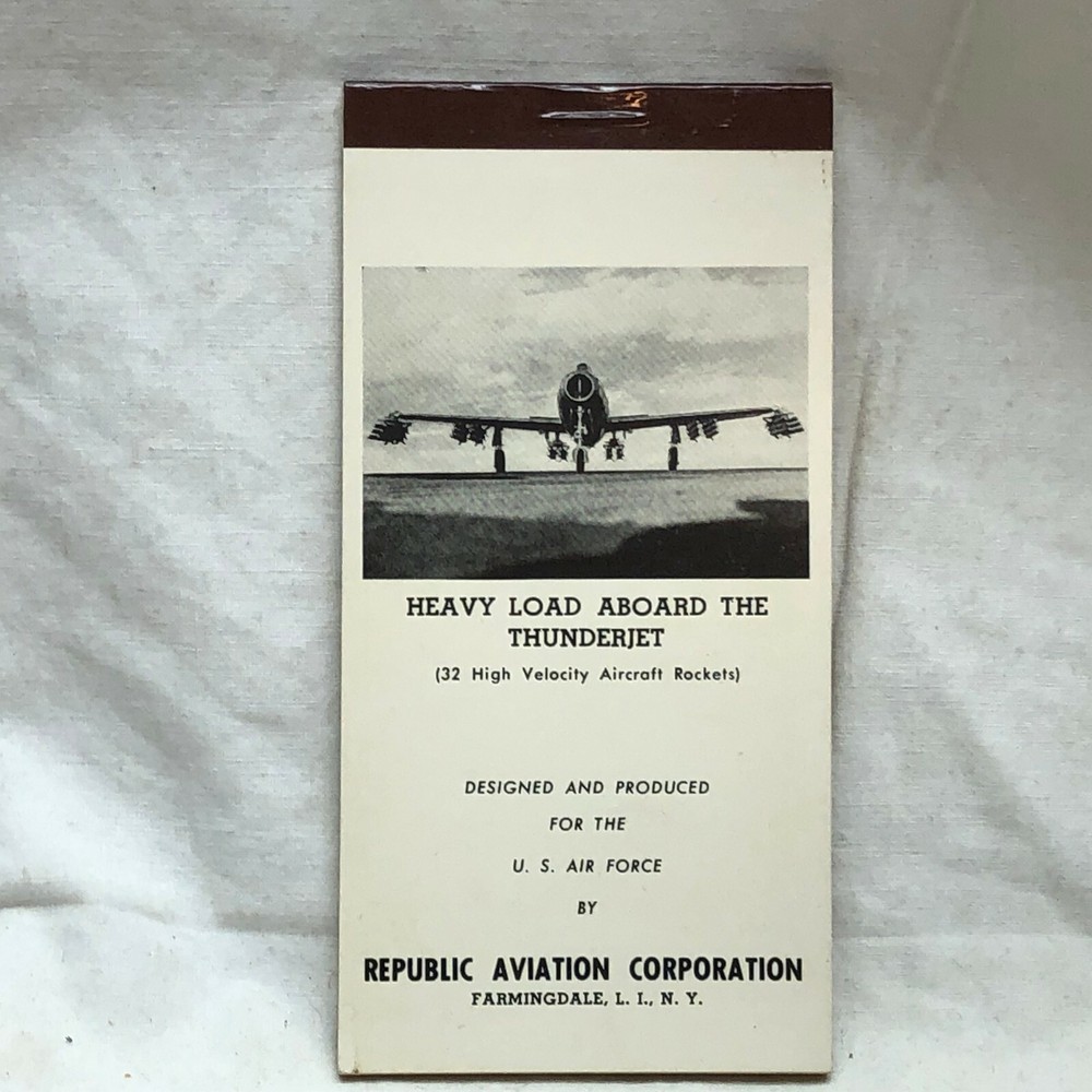Vintage Pocket Notebook Republic Aviation Heavy Load Thunderjet