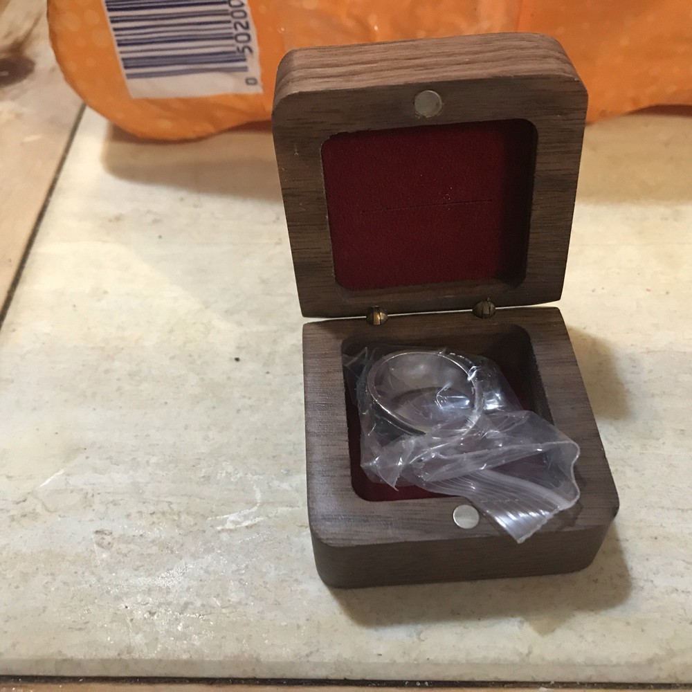 Crochet Ring in Wooden Display Box