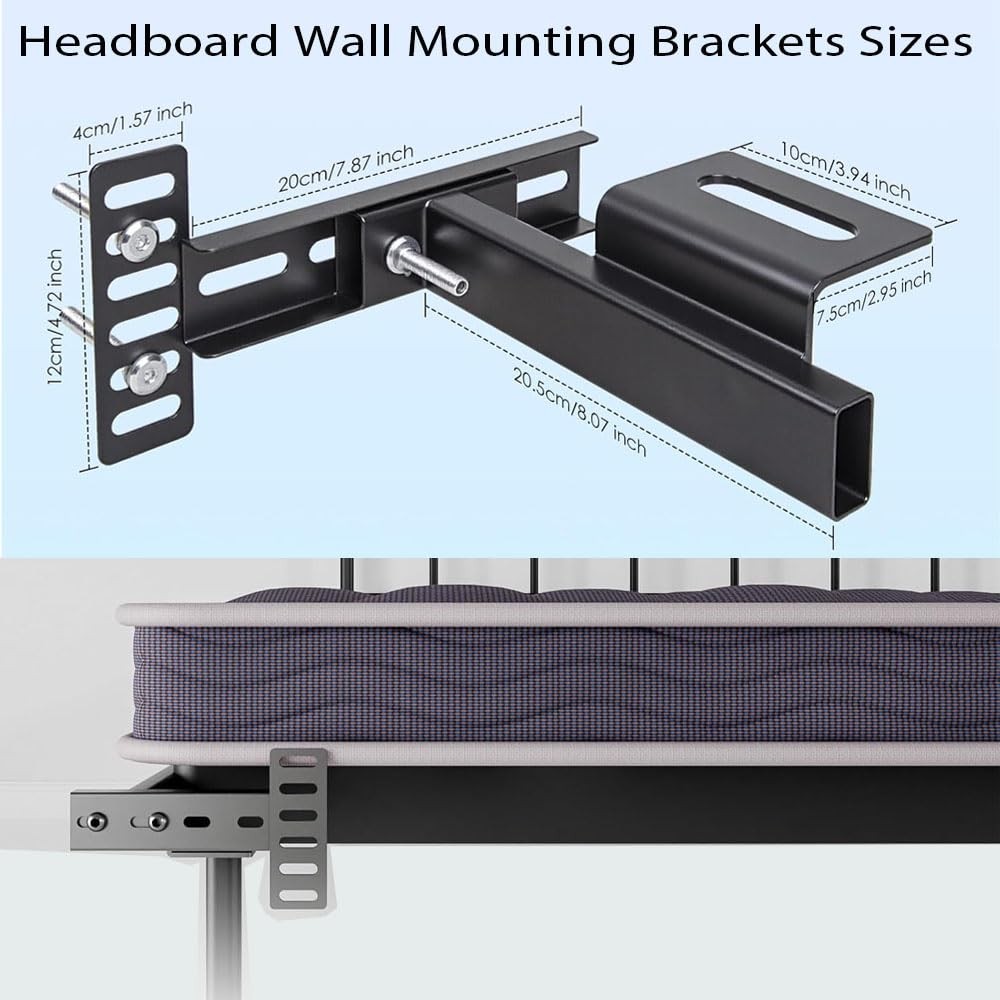 Adjustable Headboard Brackets for Metal Bed Frame Universal Brackets for Head...