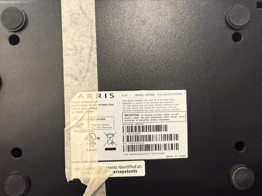 Att UVerse Receiver With Remote model VIP2500