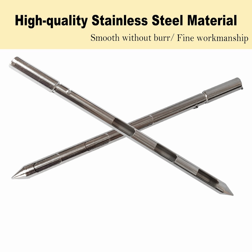 Powder Sampler, Stainless Steel Three Zone Grain Probe Sampler, 20 in.