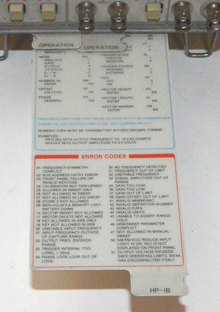 Hewlett Packard HP 3314A Programmable Function Generator *Used* Agilent
