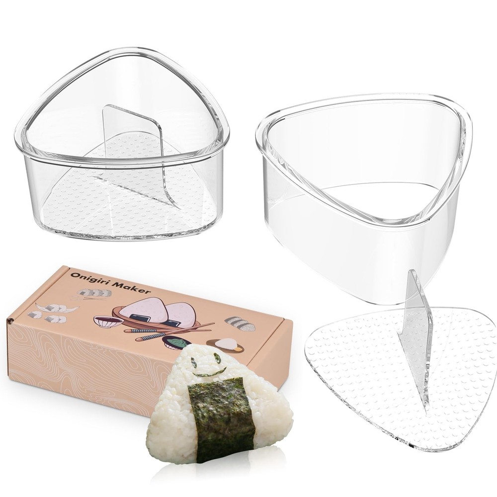 2PCS Clear Onigiri Rice Ball Mold Makers,Triangle Large,