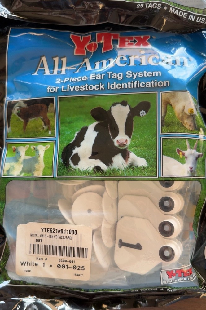 Y-Tex cattle ear tags 1 star numbered