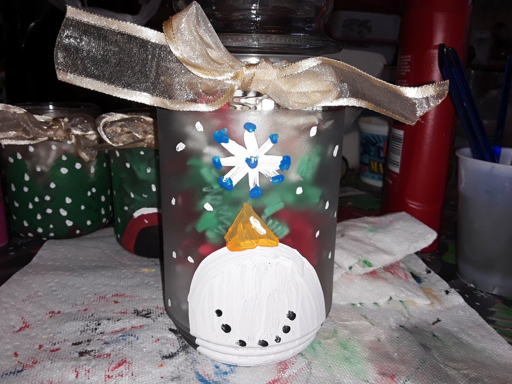 Hand Painted Glass Jars