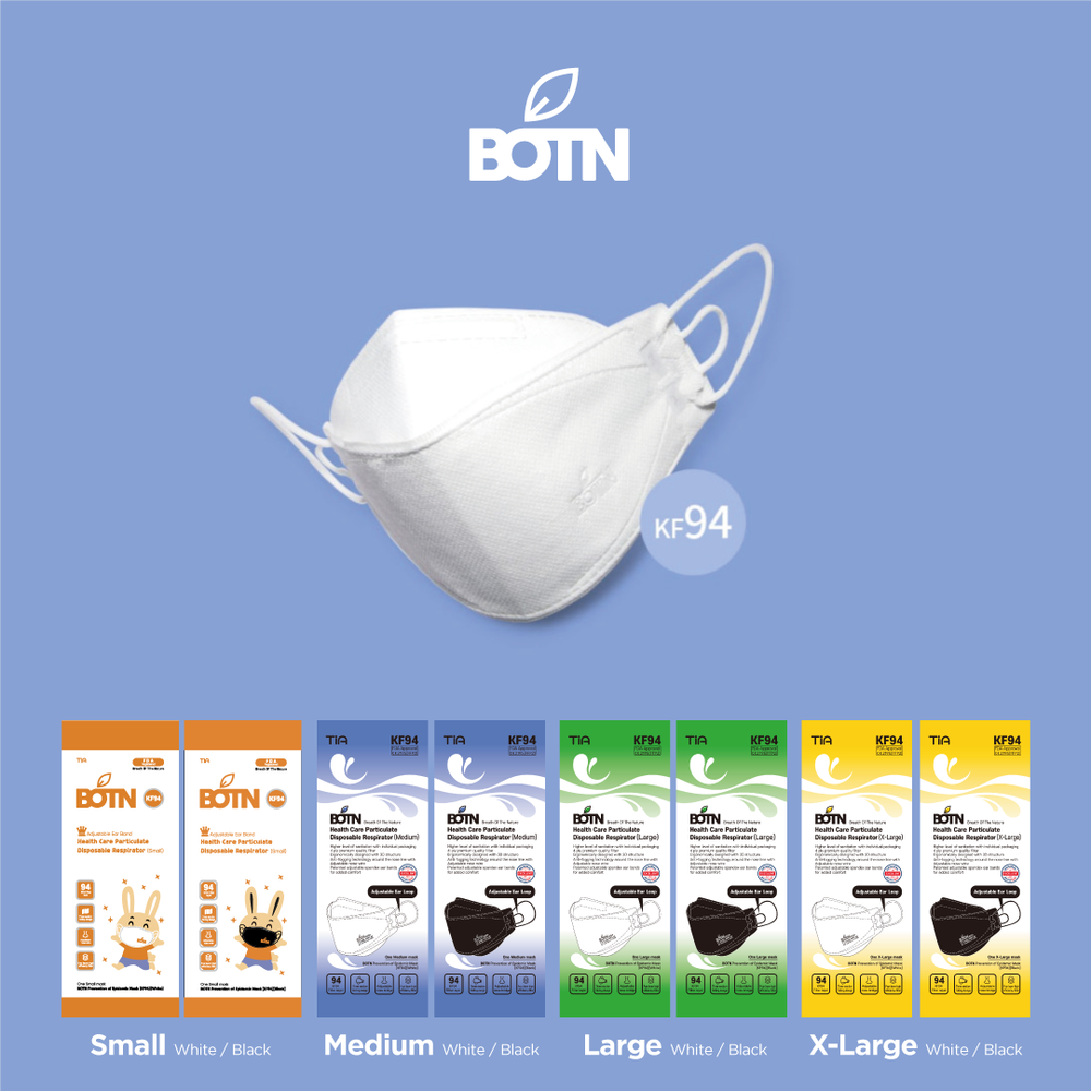 BOTN KF94 Medium White Mask MADE IN KOREA