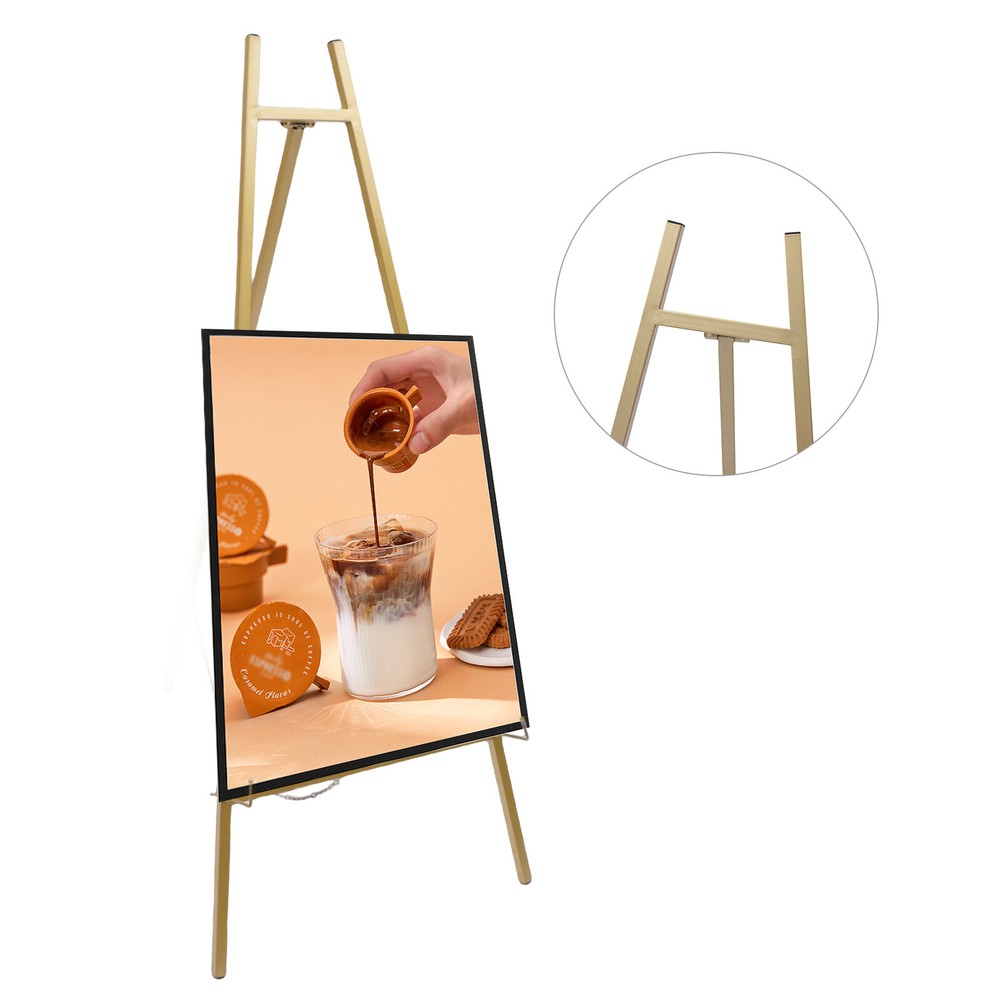 2X Large Gold Wedding Easel Stand Drawing Poster Display Adjustable Angle Height