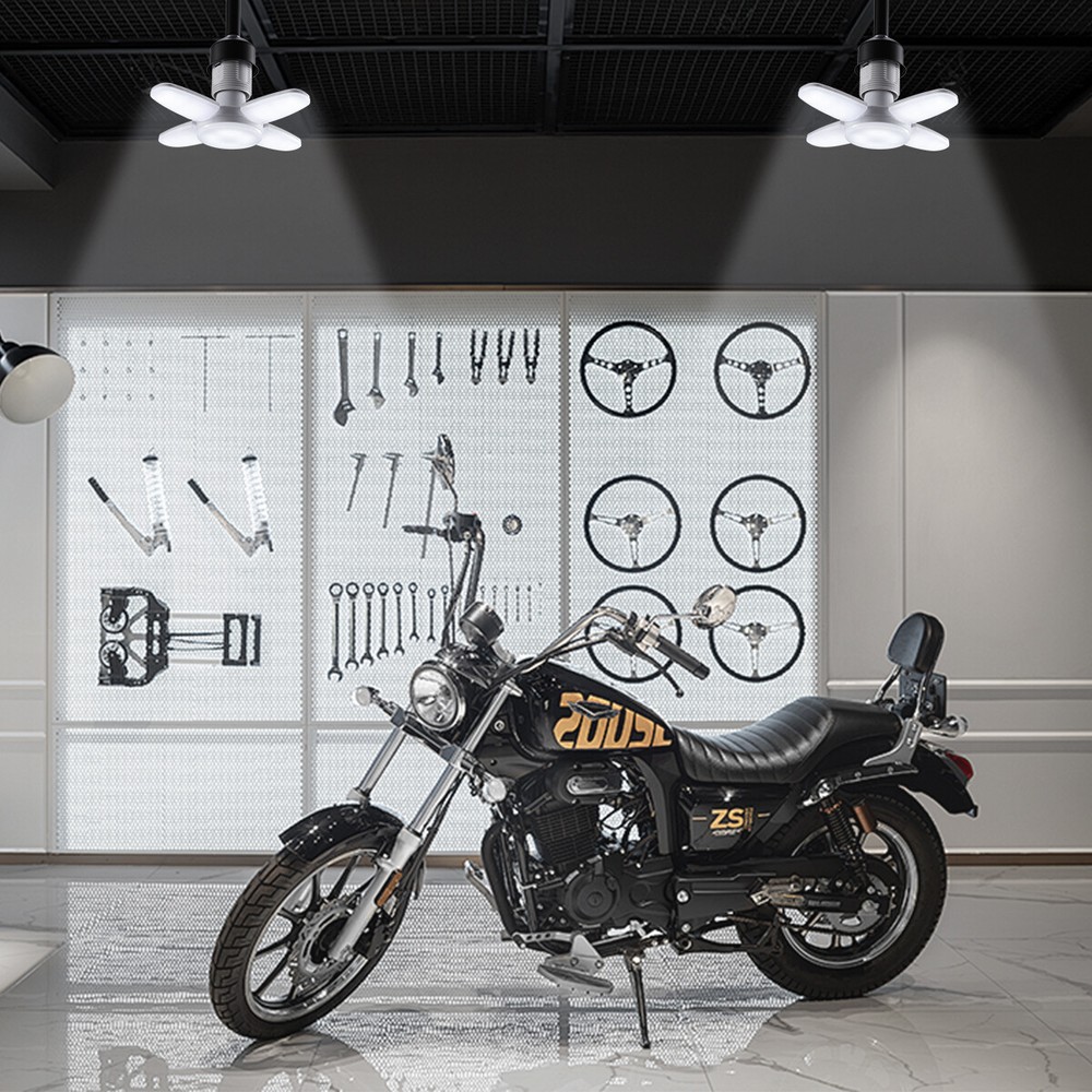 E27 LED Garage Light Bulb 28W Deformable Ceiling Fixture Lights Workshop Lamp