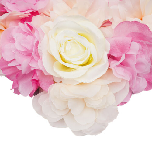 3D Flower Wall Panel-12pcs Artificial Flower Wall Background Silk Rose Wedding