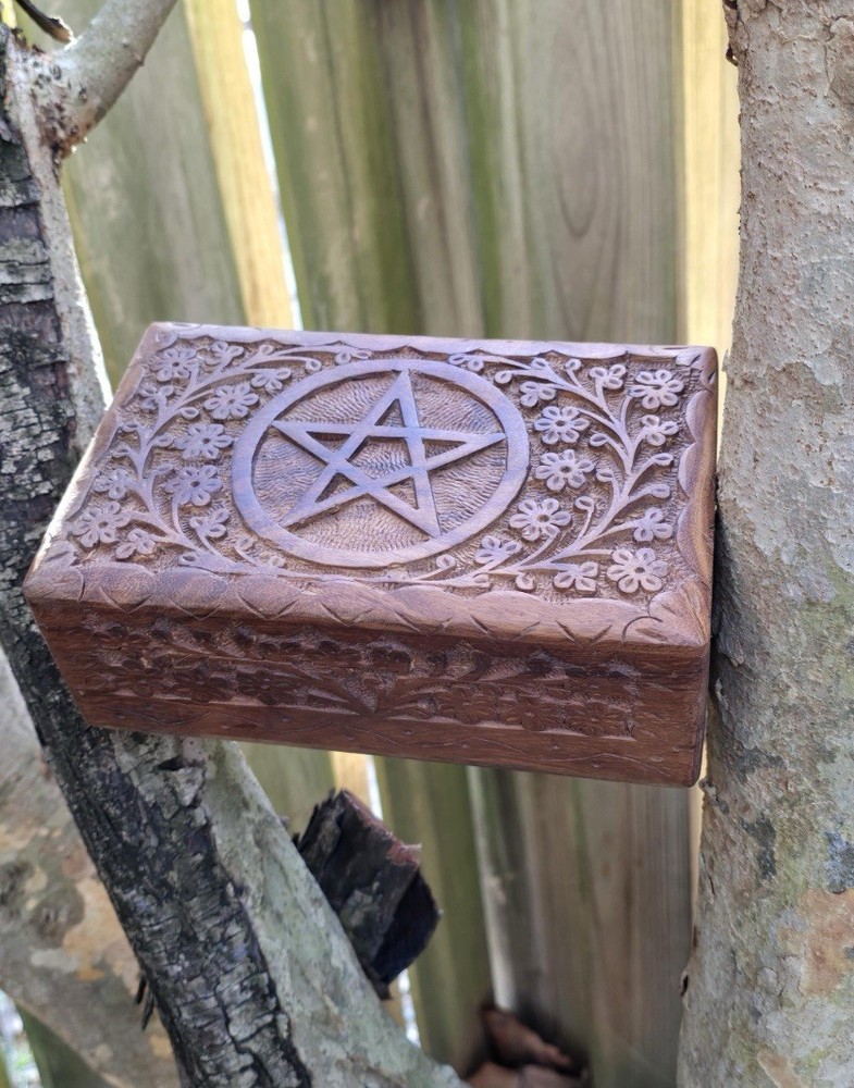 Pentagram Pentacle Wooden Handcrafted Box